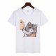 Shovel Officer Please Pay Yourself Cat Cartoon Casual Short Sleeve