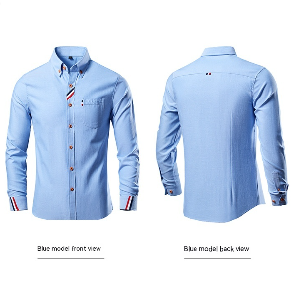 Men's Casual Fashion Slim Fit Lapel Long Sleeve Shirt