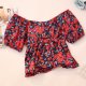 Fashion Floral Doll New Waist Short Sleeve Shirt Korean Top Short Shirt